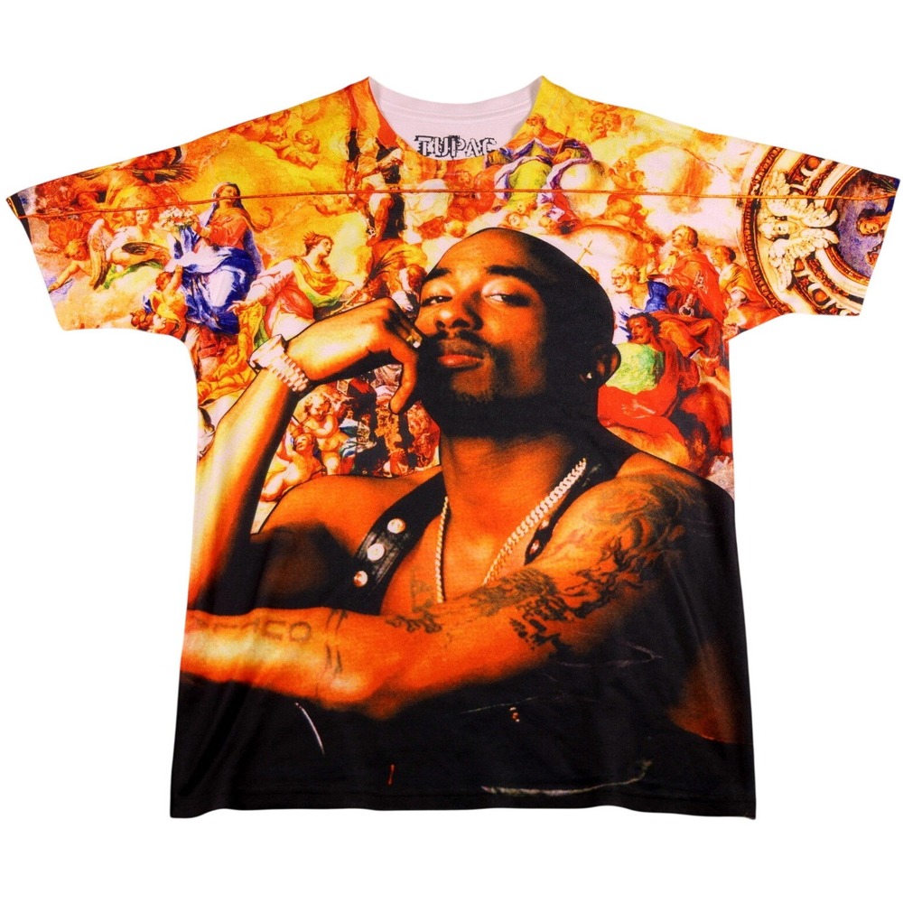 Tupac Shakur 2Pac All Over Print T-Shirt Mens Medium Renaissance Graphic 2014
